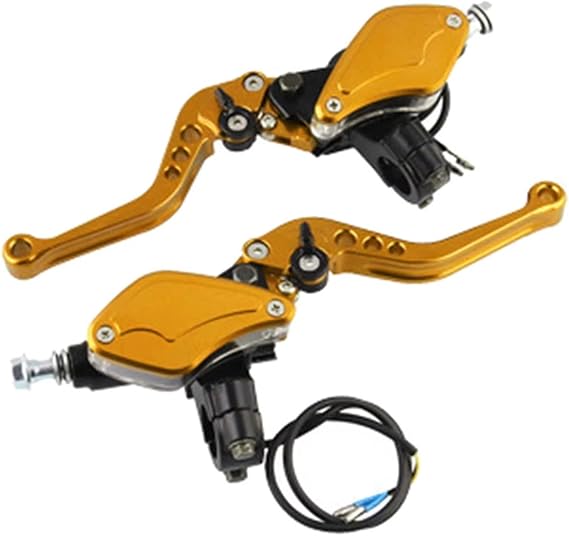 Motorcycle Clutch A Pair of Motorcycle Dual Hydraulic Brake Pump Master Levers 22mm 50cc-300cc Uitable for Most Motorcycles Clutch kit for Motorcycles(Golden)