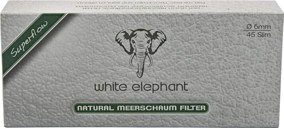 White Elephant Natural Sea Foam Filter 6mm 1 Box of 45 Filters