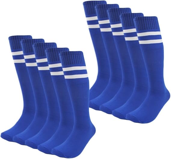 FOMANN Mens Knee High Soccer Socks Boys Thicken Athletic Sport Socks 4 Pack