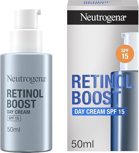Neutrogena Retinol Boost Day Face Cream with SPF 15 (1x 50ml), Multi-Benefit Retinol Moisturiser to Reduce Fine Lines and Smooth Texture, Lightweight SPF Day Cream