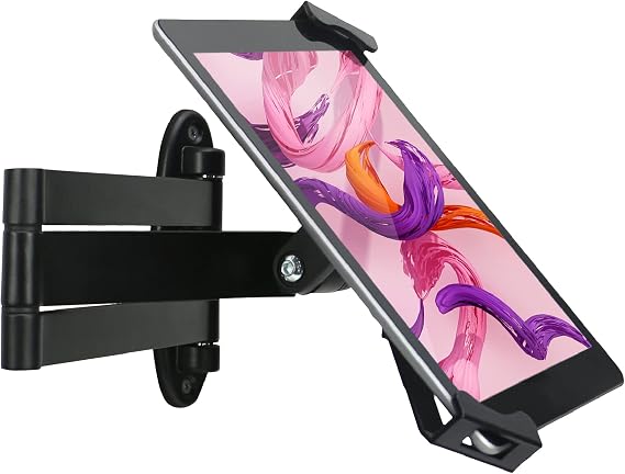 Wall Mount fold Holder for 7 to11 Tablet, with Lock(Black)