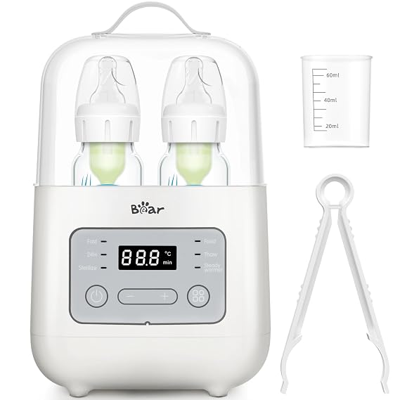 Bear Double Bottle Warmer, Breastmilk Food Warming for New Born Twins