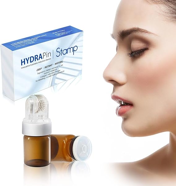 Microneedling Infusion System for Face, Hydra Needle Derma Roller 0.25mm, 150 Titanium Microneedling Tool, Serum Applicator with 2 5ml Empty Ampoule