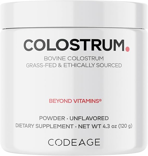 Codeage Bovine Colostrum Powder, 1000mg, Grass-Fed, Immunoglobulin, 4.3 oz