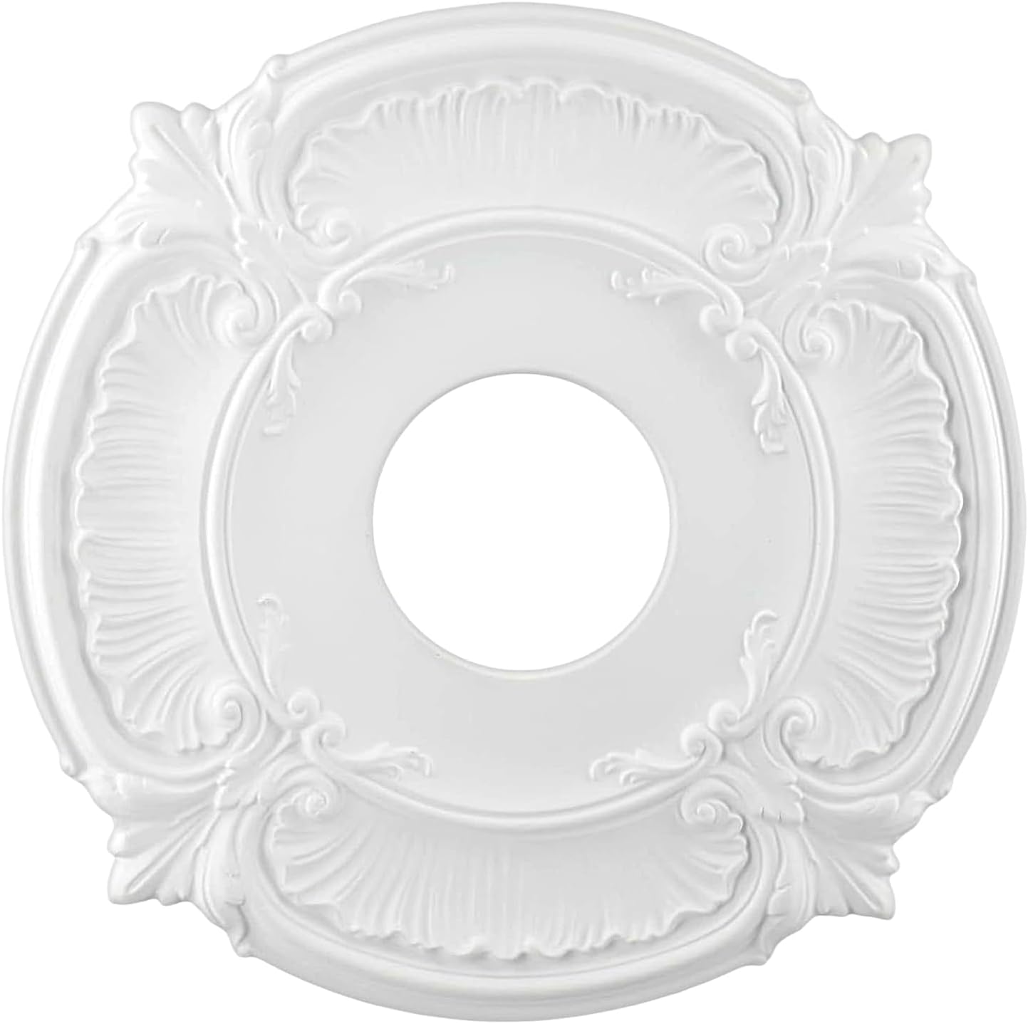 White Ceiling Coving Ceiling Round PU Medallion Lamp Panel Medallion Molded Ceilings Light Cover Plate for Ceilings Light Fixtures Fans