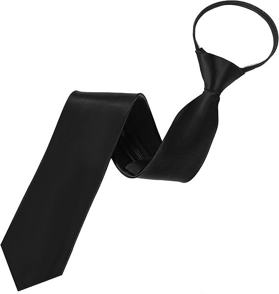 SUMERSHA Pre-tied Adjustable Zipper Tie for Men, 3.15 inch Mens Necktie Skinny Zip on Tie