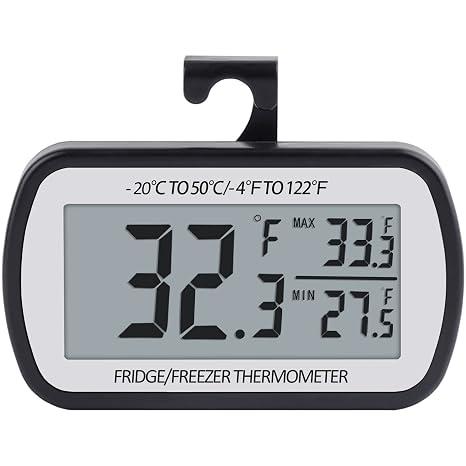 AEVETE Refrigerator Thermometer Digital Fridge Thermometer for Freezer