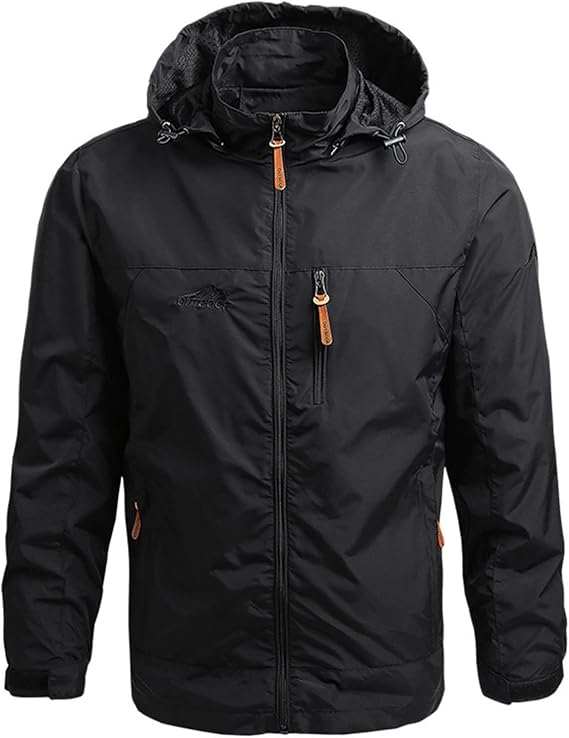 Rain Jackets for Men Hooded Soft Rain Coats Waterproof Casual Windbreaker for Hiking Hunting
