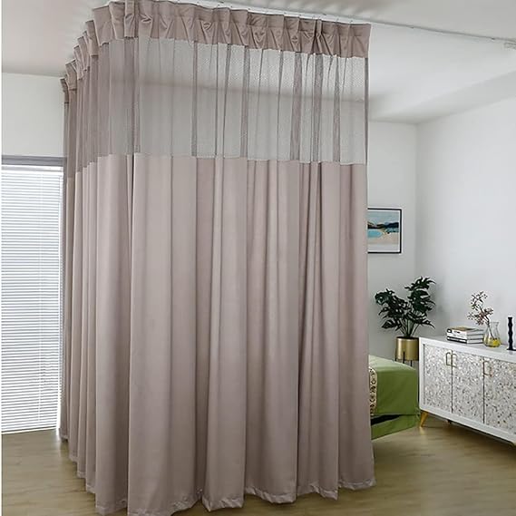 TTZ Hospital Curtain with Flat Hooks for Hospital Medical Clinic SPA Lab Cubicle Curtain Divider Privacy Screen (Color : Grey, Size : 1(5ft Wide x 7ft Tall))