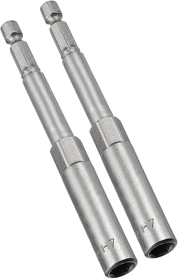 TOP-VIGOR 7mm Nut Setter Driver Drill Bit, 1/4 inch 100mm Hex Socket