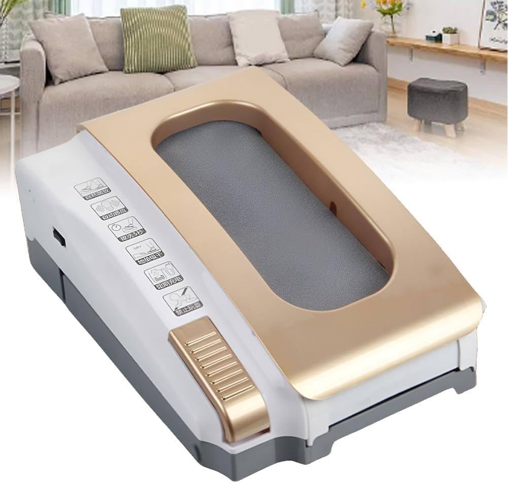 Intelligent Shoe Polisher,Automatic Induction Sole Cleaning Machine,5S Water Purification Mode& Dual Power Supply, Self-Cleaning Shoe Brush,for Hotel Entrance Hall Sales Center,Gold