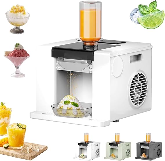 Snowflake Ice Machine, Commercial Electric Shaved Ice Maker for Korean Bingsu, Snow Cone and Slushy, Automatic Snow Ice Flake Maker with Adjustable Thickness for Home Restaurant (#A)