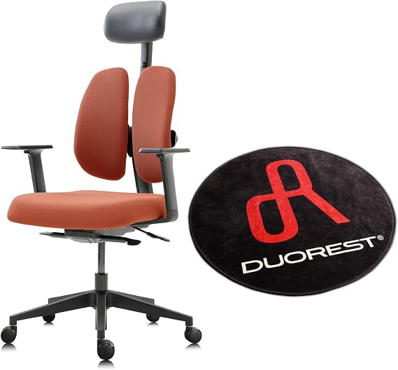 Duorest Office Chair Ergonomic Chair Self-SynchroTilt Reclining/Armrest Height Adjustment/Seat Slide Forward/Backward/Headrest Up/Down Adjustment/Adjust Function/Large Casters Desk Chair Reclining