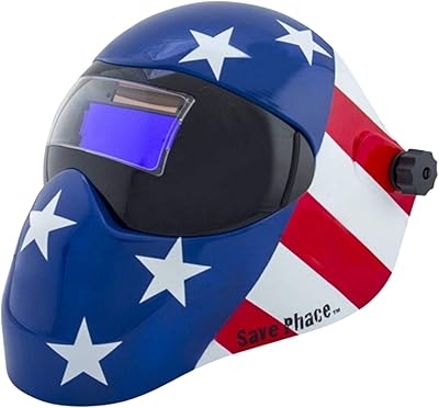Save Phace Auto Darkening Welding Helmet Patriot EFP I Series-Ear to Ear vision Welder Hood Grinding Mask with External 2 x 4 Adjustable ADF for SMACMIGTIGSPOT - 2 Sensors Solar Powered 3012480