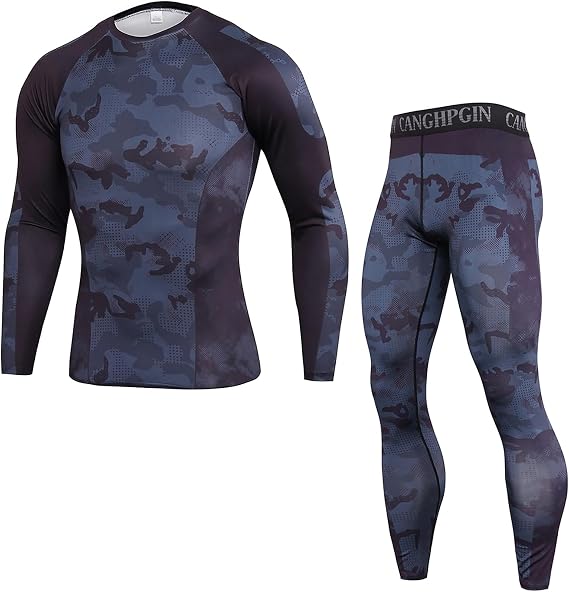Men Underwear Set Base Layers Tight Top & Bottom Long Johns