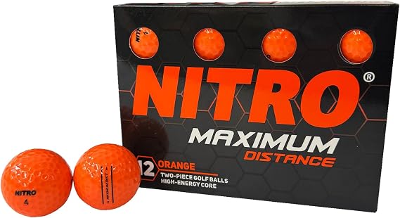 Nitro NMD12OBXC Maximum Distance Golf Ball (12-Pack), Orange