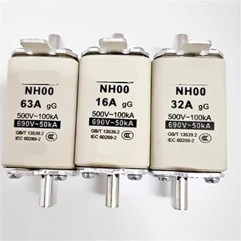 5PC NHOO 690V gG 10A~160A Square Tube Knife Shaped Contact Fuse (Ordinary) Ceramic(10A)