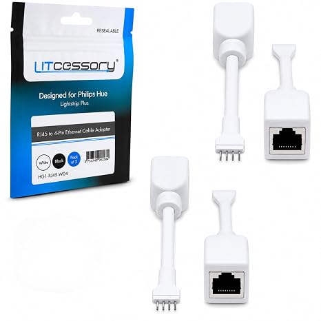Litcessory RJ45 to 6-Pin Ethernet Cable Adapter for Philips Hue Gradient