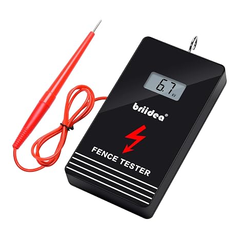 Electric Fence Tester, briidea 300V-15000V Electric Fence Voltage Tester with LCD Large Display & Low Battery Reminder, Designed for Your Fence Voltage Troubleshooter, Portable & Easy to Use (MK-034)