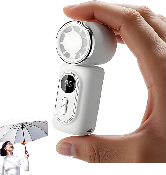 Mini Portable Handheld Clip Fan, Rechargeable 3000mAh Battery, 5 Speeds, 180 Adjustable USB Personal Desk Fan for Stroller, Travel, Camping, Office & Baby (White)