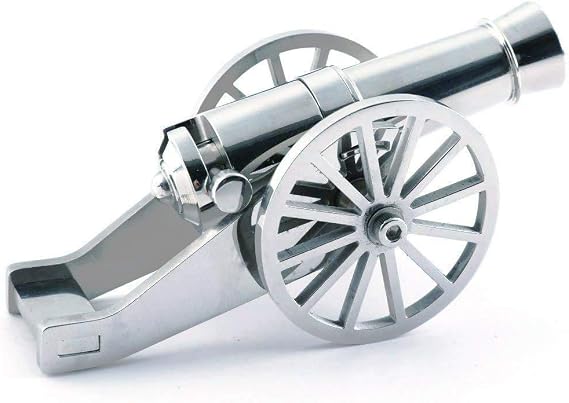 Napoleon Stainless Steel Mini Cannon, Military Model Collection Ornaments, with Metal Particles