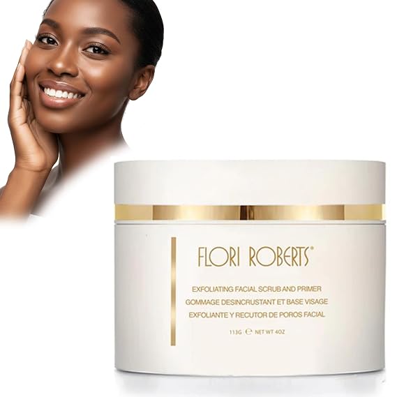 Exfoliating Facial Scrub by Flori Roberts, Face Mask for Women of Color or Deeper Skin Tones, Moisturizing and Smoothing, Helps Improve Skin Tone and Texture