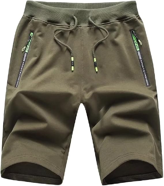 Tansozer Mens Athletic Shorts with Zip Pockets