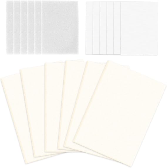 wisedry Flower Press Accessories, 6 PCS Natural Fiber Blotting Paper, Lining Paper, and Foam Sheets, 10 x 6 inch