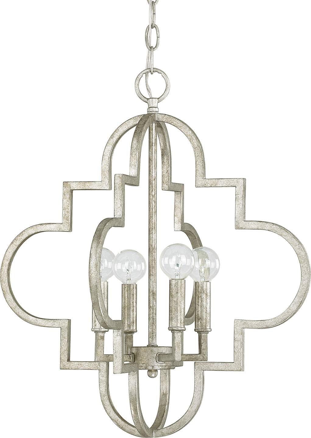Capital Lighting 4541AS Ellis Modern Candle Style Pendant, 4-Light 240 Total Watts, 20 H x 18 W, Antique Silver