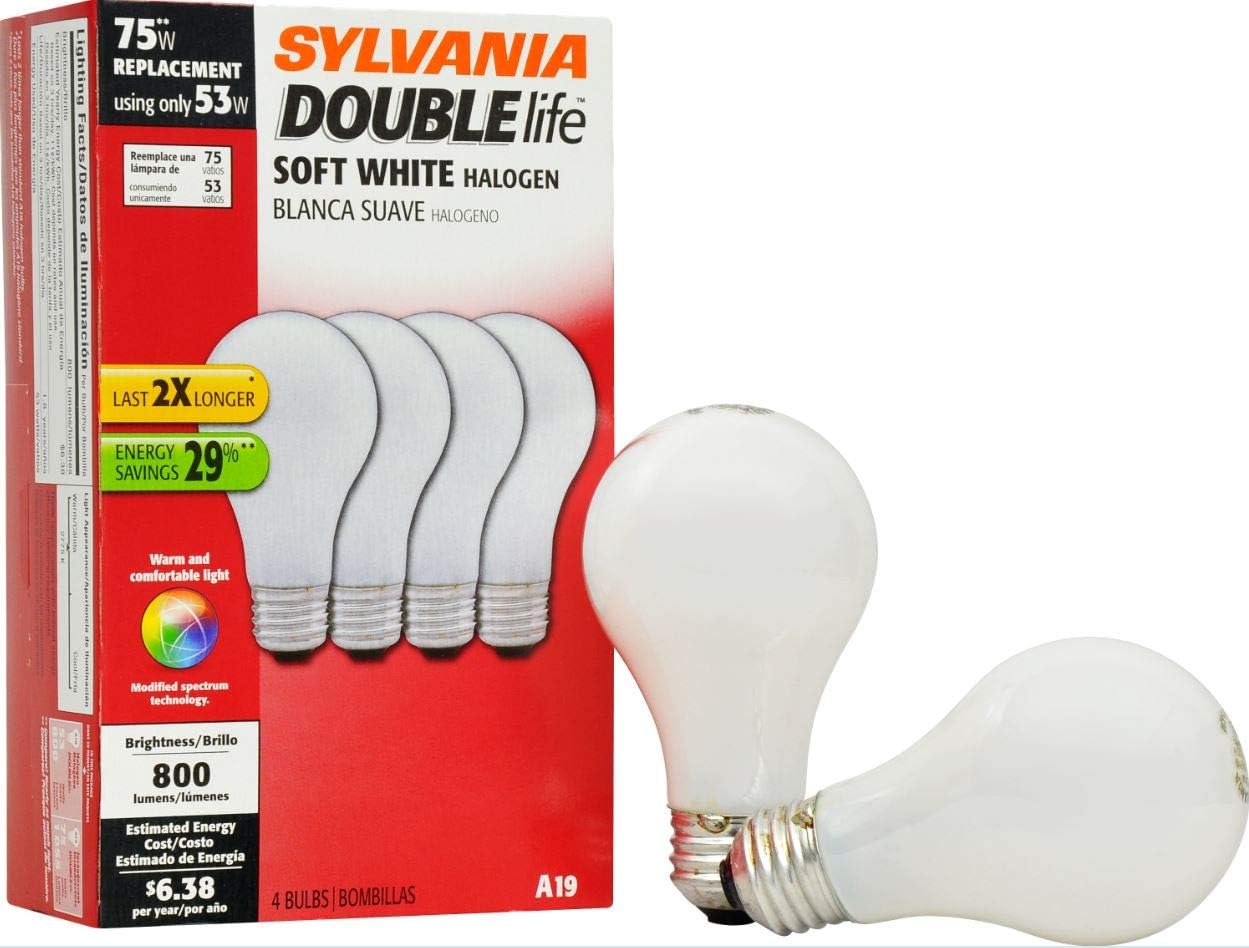 Sylvania Haloge Replacement Light Bulb, E26 Medium Base, 1050 Lumens, 2950K Natural White, 100 CRI, Clear Finish