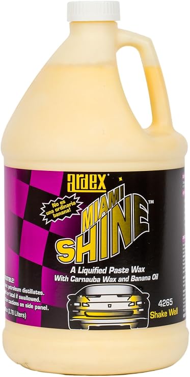 Ardex Miami Shine One Step Car Wax, Professional Car Detailing - Easy On/Off Application - Heat & Salt Resistant, Made in USA (1 Gal)