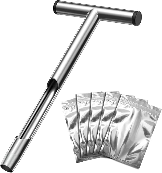 Housolution 13.7 Inch Soil Sampler Probe, T-Shape Handle Soil Test Kits