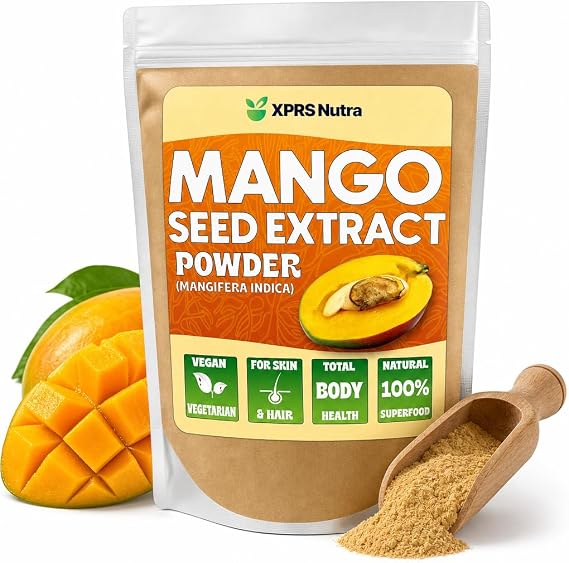 XPRS Nutra Mango Seed Extract Powder - Premium Mango Seeds (Mangifera Indica) - Fresh Premium Non-GMO Wild Extract Powder - Vegan Friendly Healthy Supplement (16 Ounce)