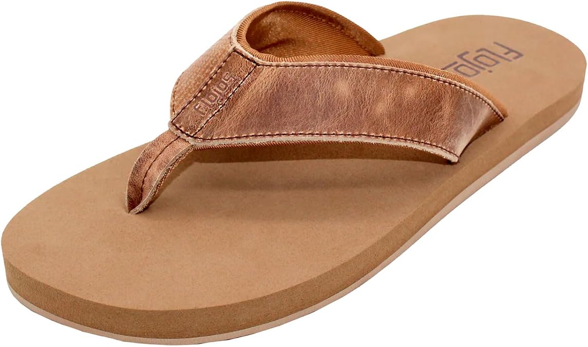 Flojos Cole Genuine Leather Perforated Strap Mens Sandal