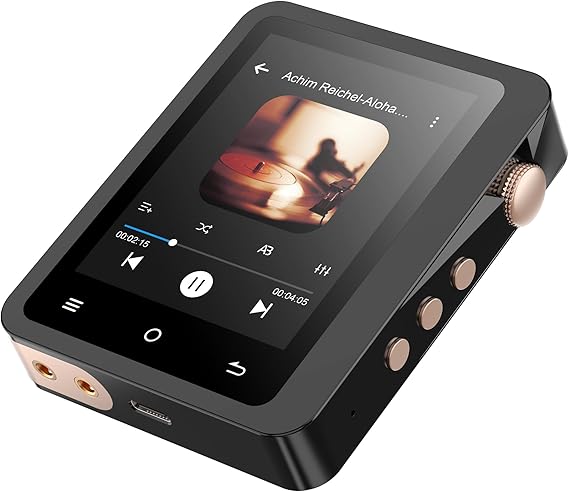 HiFi MP3 Player with Bluetooth 5.3, Lossless DSD High-Resolution Digital Audio Music Player, Portable DAC FLAC Audio Player, 192Khz/24bit, 2.8" Touchscreen & Leather Case, Support up to 256GB
