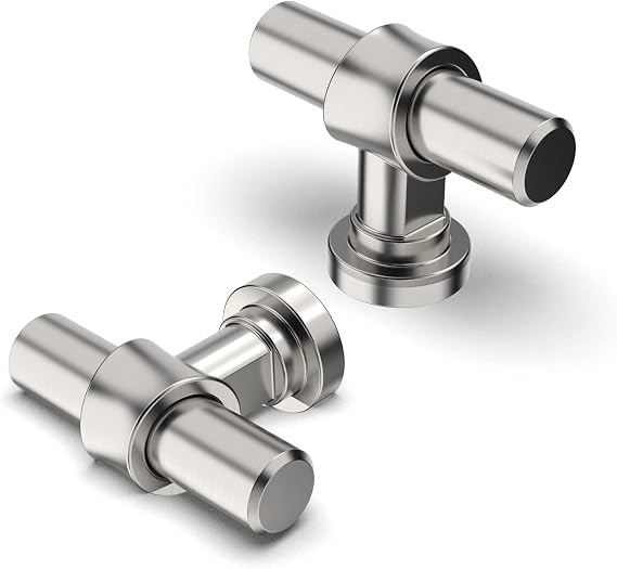 FURNIWARE 10 pcs Cabinet Knobs,Brushed Nickel Drawer Pulls Door Handles Cabinet Pulls, Furniture Cupboard Drawer Cupboard Dresser Handles and Knobs for Kitchen Dresser Drawer Bathroom