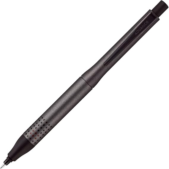 三菱鉛筆 uni Kurutoga Advance Yükseltme Modeli 0,5 mm Mekanik Kalem, Tabanca Metalik Gövde (M510301P.43), Siyah