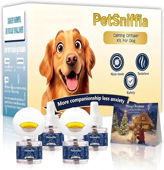 Dog Calming Diffuser Kit, 2 Plug-in Units and 4 Refills