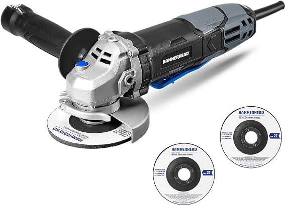 Hammerhead 6-Amp 4-1/2 Inch Angle Grinder with 3 pcs Grinding Wheel HAAG060