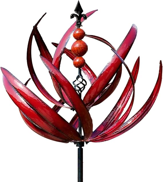 Yard Garden Wind Spinners, Large Outdoor Metal Wind Spinners with Vane, Yard Art Lawn Garden Decor, Rotator Iron Windmill Gardening Floor Plugs