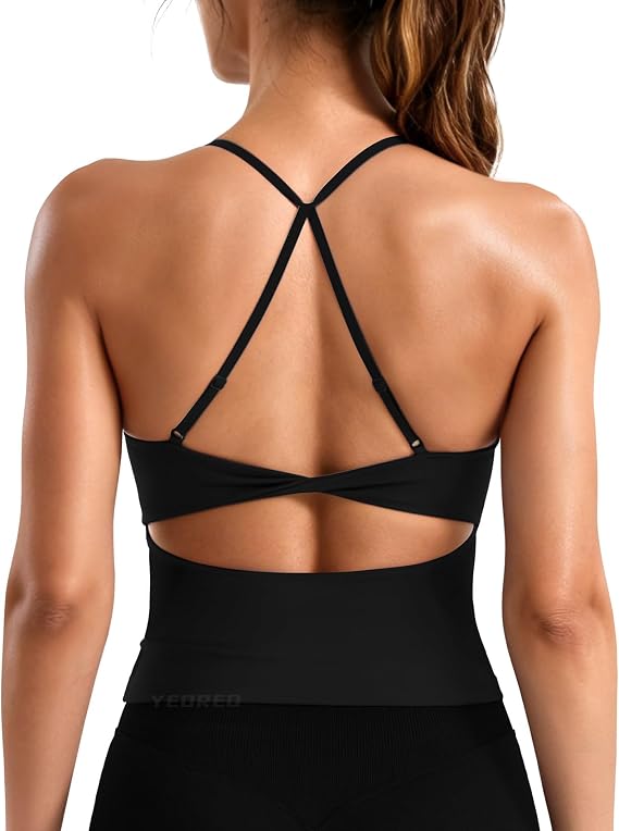 YEOREO LuxFlow Womens Twist Back Workout Tank Top