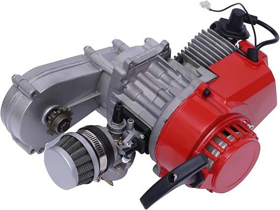 Futchoy 2 Stroke 49cc Engine Motor Single Cylinder Mini Dirt Bike ATV Engine Motor With Air Forced Cooling for 49CC 2 Stroke Pocket Bike Mini Dirt Bike ATV or Scooter