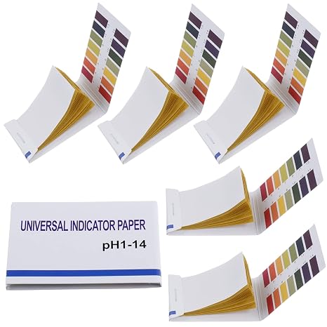 BOJACK 5 Pack 80 Strips (400 Total) pH 1-14 Test Paper for Water, Soil, Pet Food pH Monitoring - Extensive Litmus Test for Various Applications