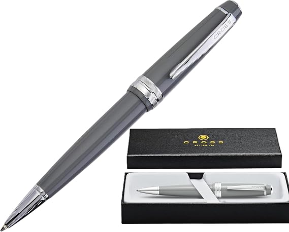 CROSS Bailey Light Polished Resin Refillable Ballpoint Pen, Medium Ballpen, Includes Premium Gift Box - Glossy Grey
