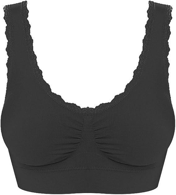 Senchanting Lace Trim Pullover U-Back Wirefree Full Coverage Seamless Sports Bra