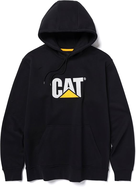 Caterpillar Men's Trademark Hoodies with Embroidered CAT Front Logo, S3 Cord Management System, and Pouch Pocket