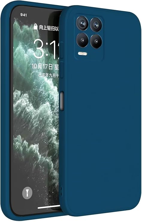 Topme Case Design for Realme 8 / Realme 8 Pro (6.4" Inches) Cover, Tpu Silicone Case Skin Protector - Sapphire Blue