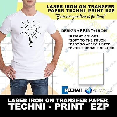 Techni-Print EZP Laser Heat Transfer Paper 8.5x11 25 For T Shirts