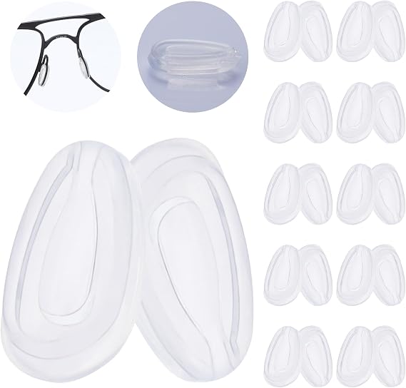 10 Pairs Replacement Silicone Rubber Nose Pieces Compatible with Oakley Feedback/Holbrook Metal/Crosshair New 2012/Gauge 6/Gauge 8 M/Gauge 8 L/Blender/Deviation/Tincan/Tie Breaker Sunglass