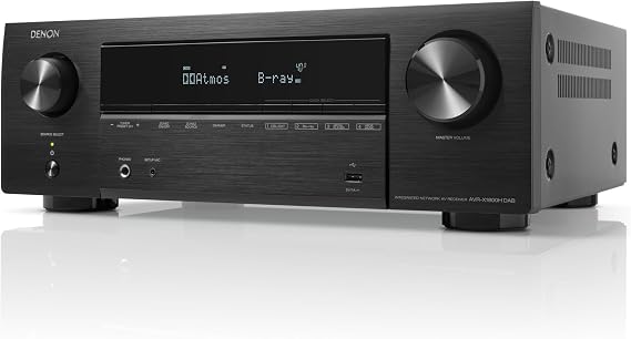 Denon AVR-X1800HDAB 7.2 Channel AV Receiver HiFi Amplifier with Dolby Atmos DTS:X 6 HDMI Inputs and 1 Output 8K HDMI Bluetooth WiFi AirPlay 2 HEOS Multiroom Alexa Compatible